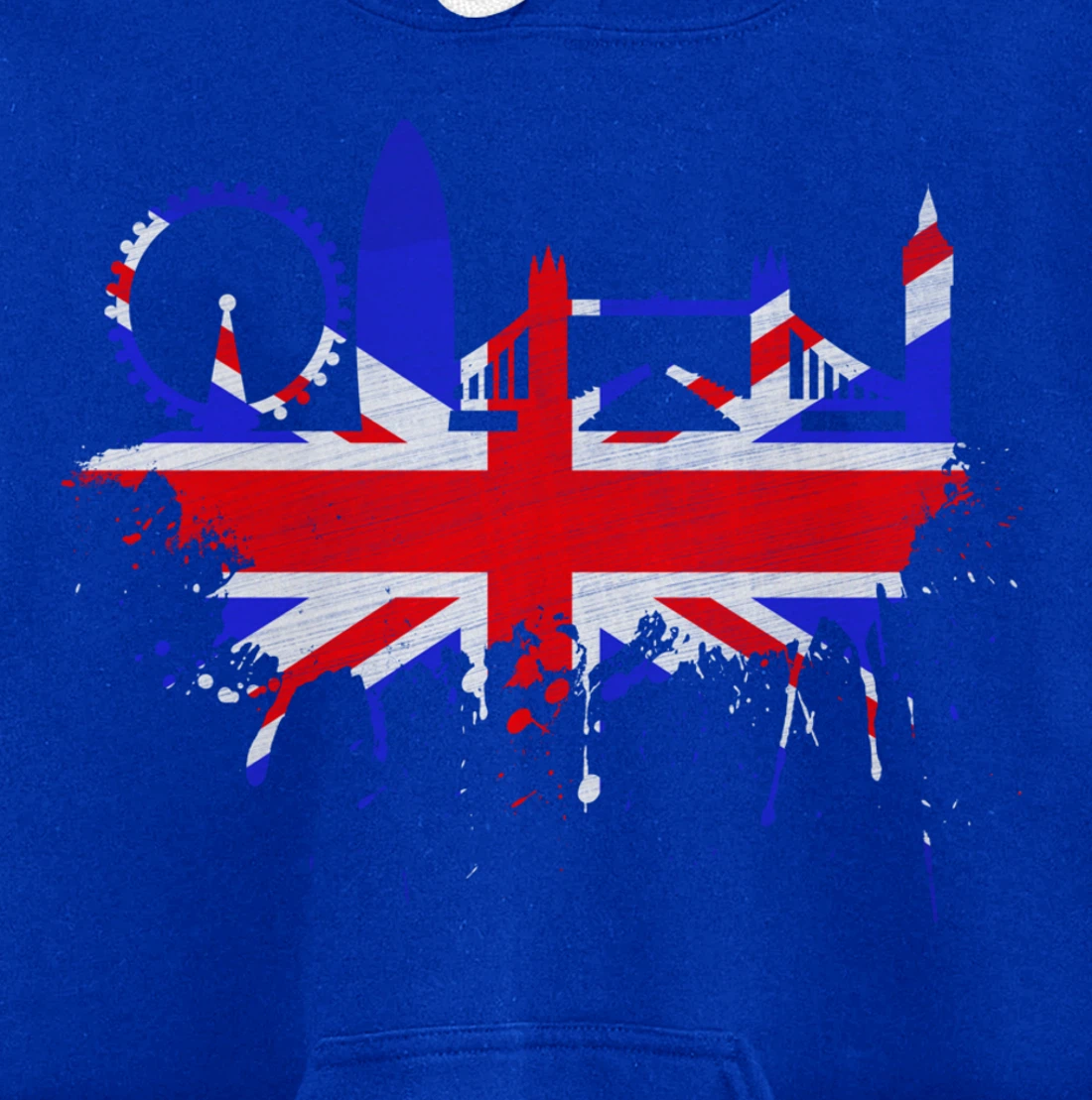 London Skyline England Love Union Jack United Kingdom Flag Pullover Hoodie