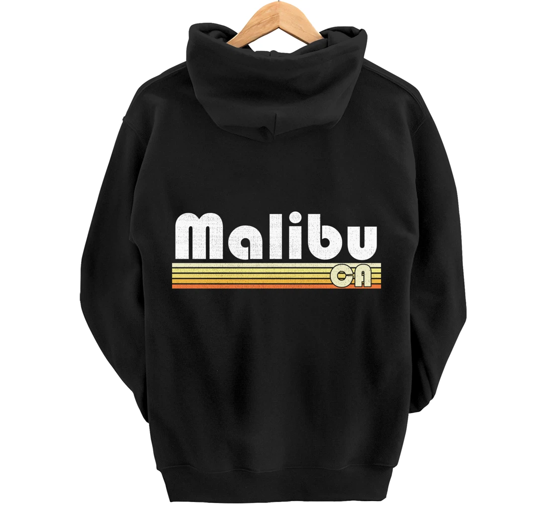Malibu Beach California Retro Style Vintage Pride 70s 80s Pullover Hoodie