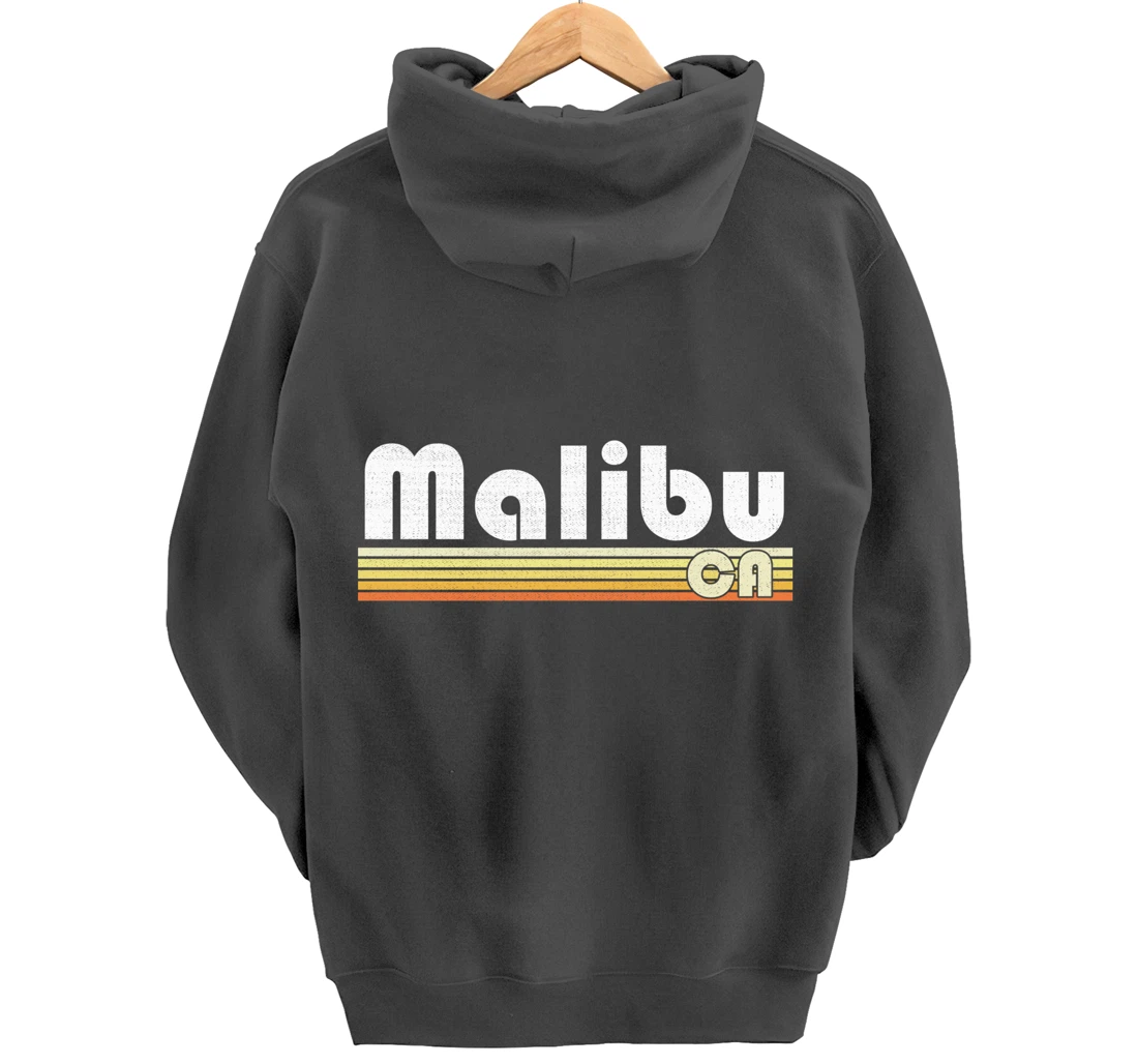 Malibu Beach California Retro Style Vintage Pride 70s 80s Pullover Hoodie