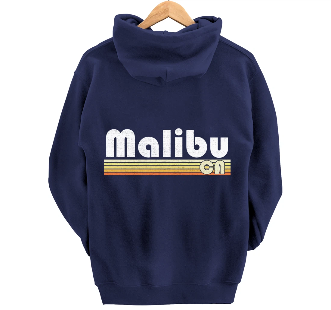 Malibu Beach California Retro Style Vintage Pride 70s 80s Pullover Hoodie