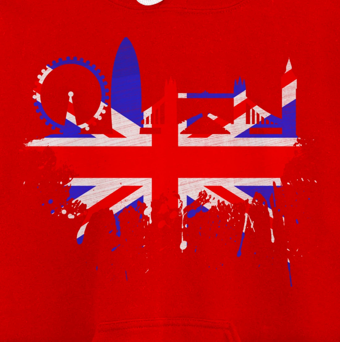 London Skyline England Love Union Jack United Kingdom Flag Pullover Hoodie