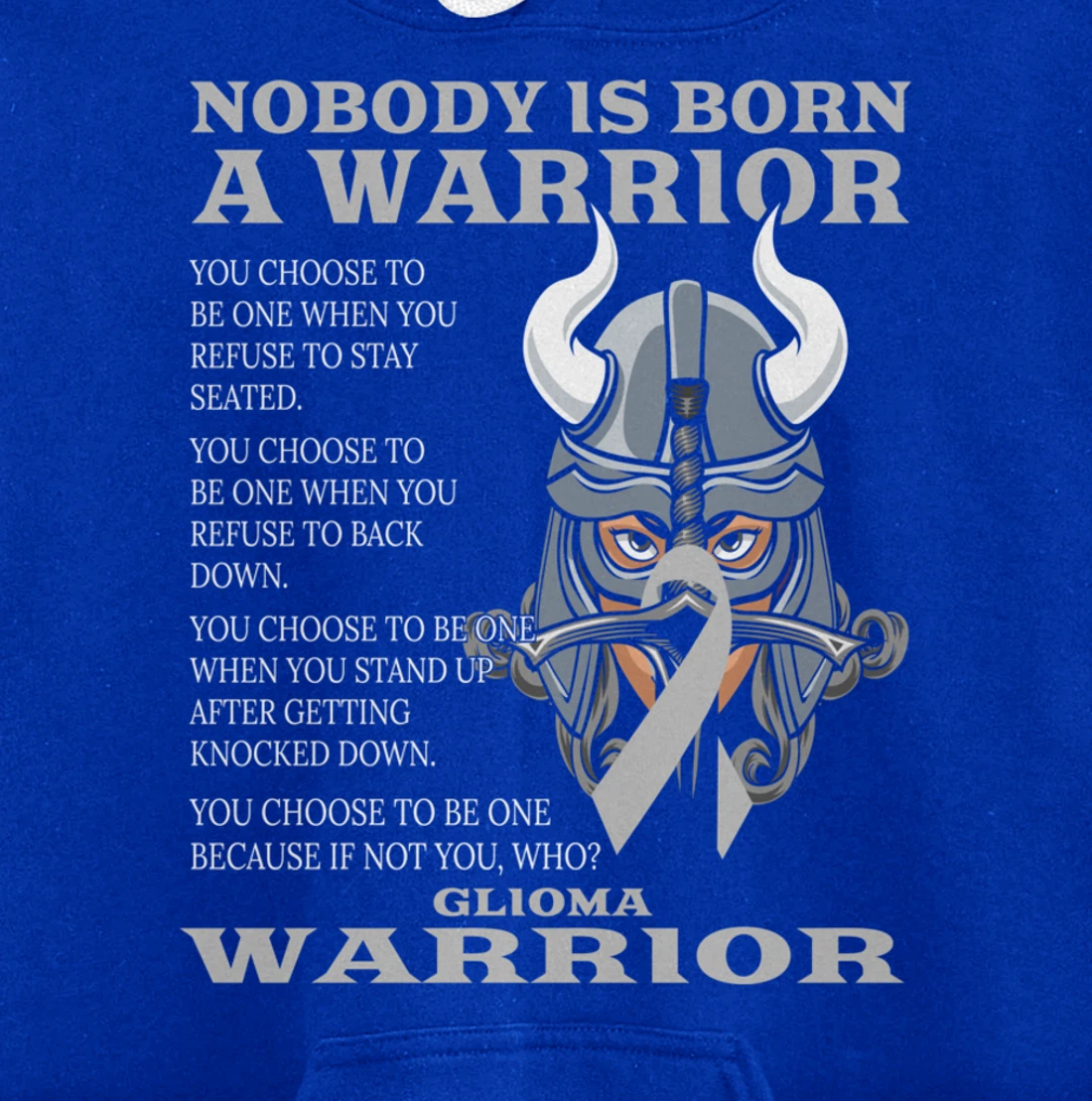 Glioma Awareness Brain Cancer Related Fighter Ribbon Pullover Hoodie