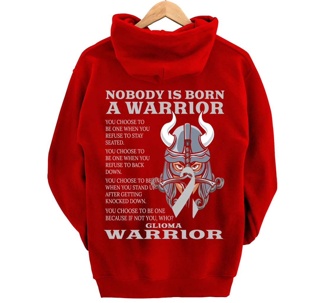 Glioma Awareness Brain Cancer Related Fighter Ribbon Pullover Hoodie