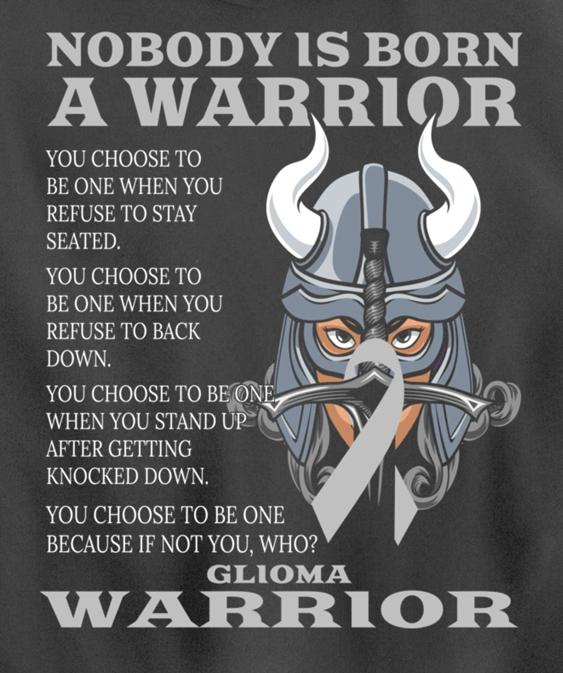 Glioma Awareness Brain Cancer Related Fighter Ribbon Pullover Hoodie