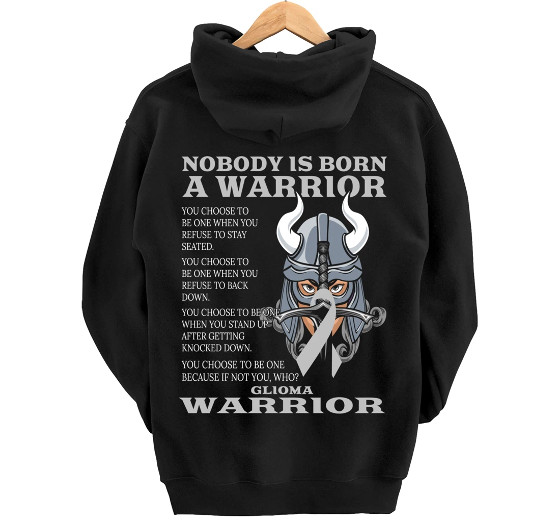 Glioma Awareness Brain Cancer Related Fighter Ribbon Pullover Hoodie