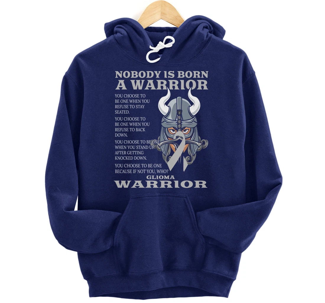 Glioma Awareness Brain Cancer Related Fighter Ribbon Pullover Hoodie