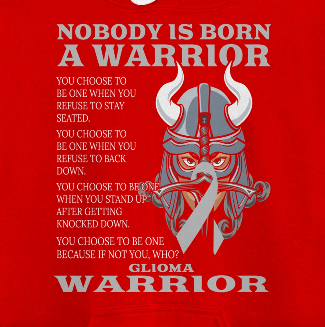 Glioma Awareness Brain Cancer Related Fighter Ribbon Pullover Hoodie