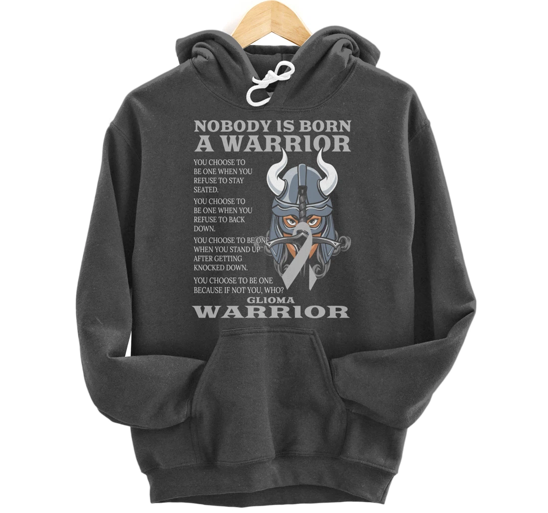 Glioma Awareness Brain Cancer Related Fighter Ribbon Pullover Hoodie