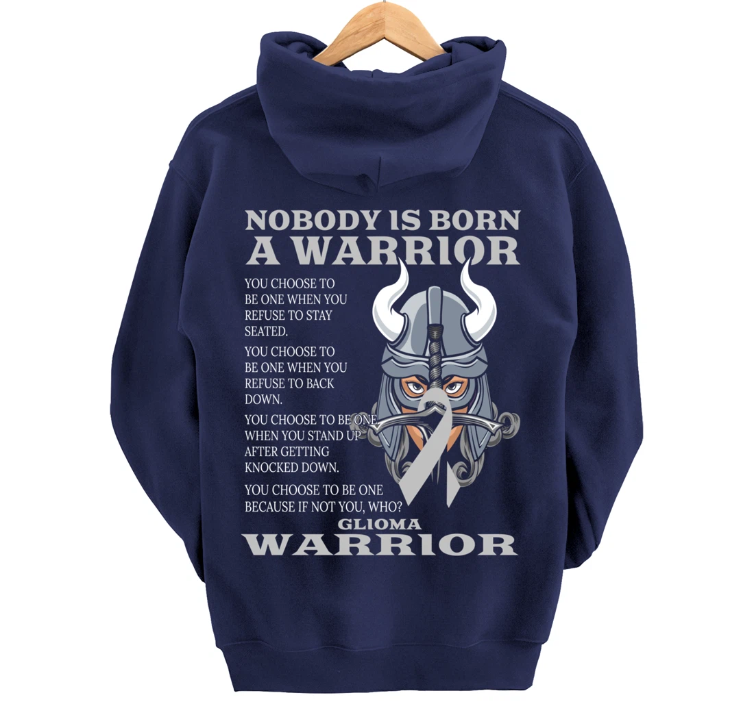 Glioma Awareness Brain Cancer Related Fighter Ribbon Pullover Hoodie