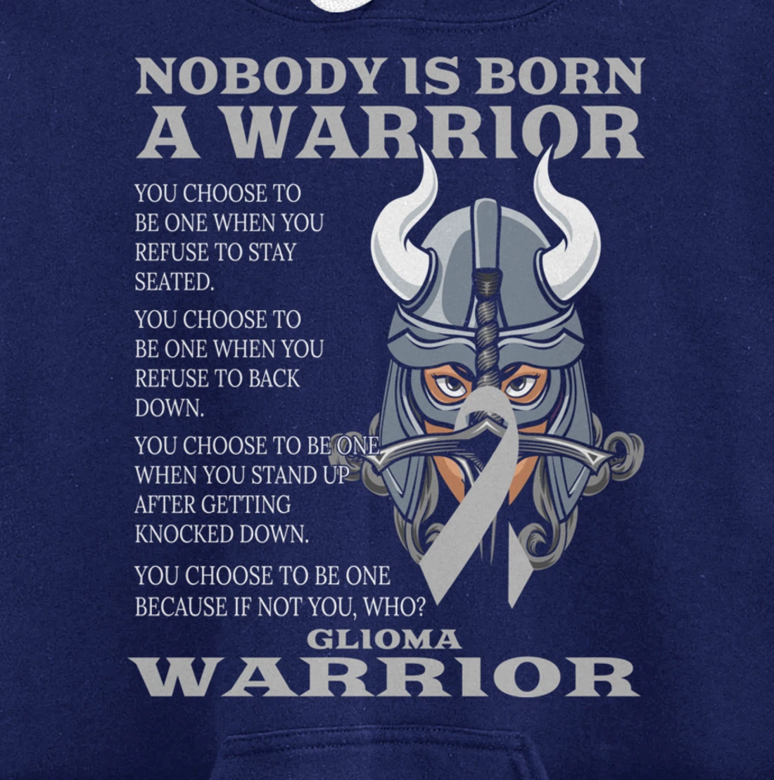 Glioma Awareness Brain Cancer Related Fighter Ribbon Pullover Hoodie