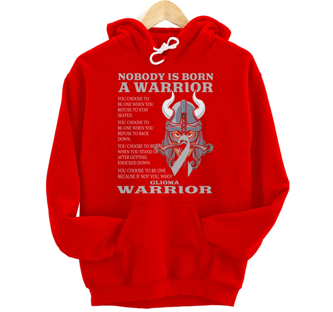 Glioma Awareness Brain Cancer Related Fighter Ribbon Pullover Hoodie