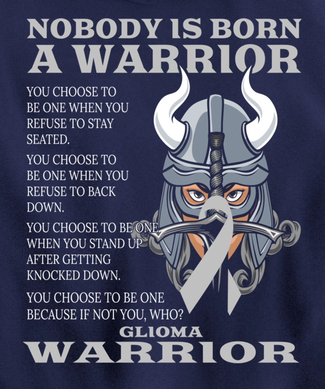 Glioma Awareness Brain Cancer Related Fighter Ribbon Pullover Hoodie