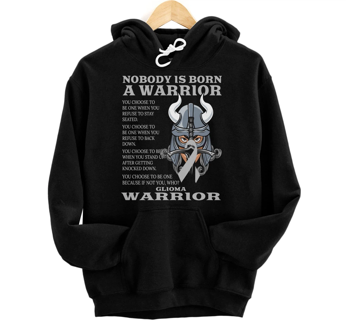 Glioma Awareness Brain Cancer Related Fighter Ribbon Pullover Hoodie