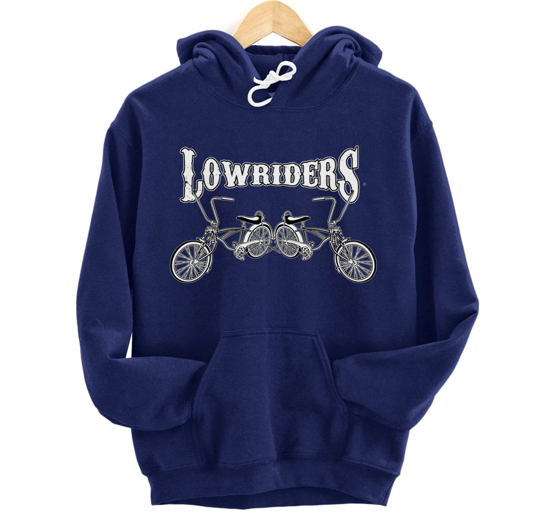 Mens Low Rider Bicycle. Chicano Cholo Cruising Lowrider Bike Pullover Hoodie