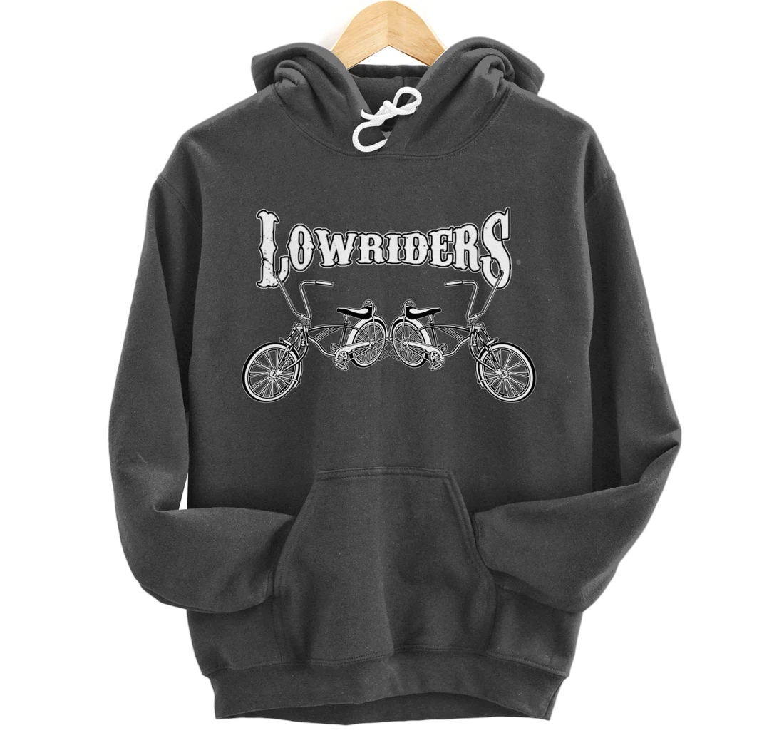 Mens Low Rider Bicycle. Chicano Cholo Cruising Lowrider Bike Pullover Hoodie