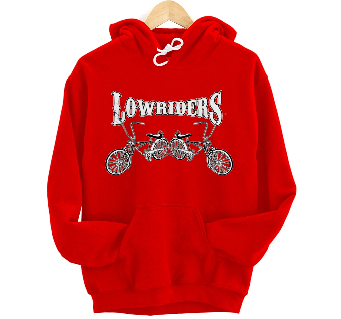 Mens Low Rider Bicycle. Chicano Cholo Cruising Lowrider Bike Pullover Hoodie