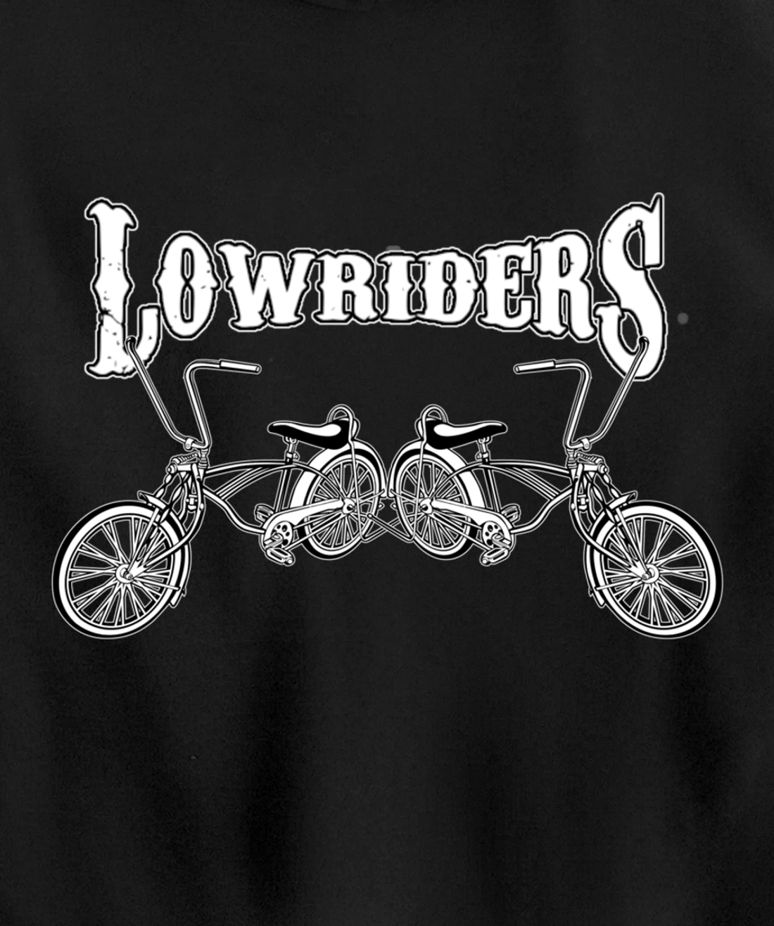 Mens Low Rider Bicycle. Chicano Cholo Cruising Lowrider Bike Pullover Hoodie