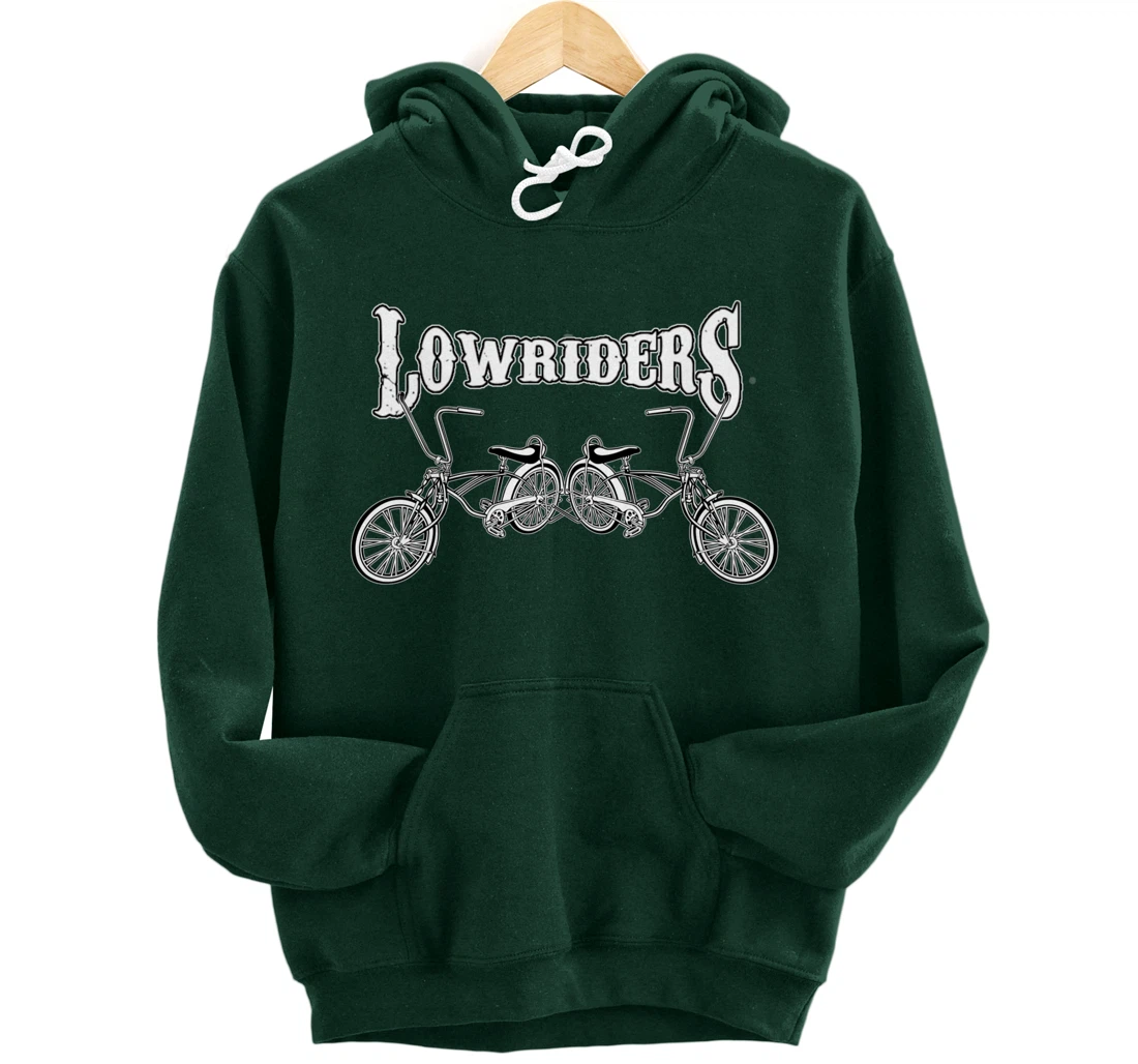 Mens Low Rider Bicycle. Chicano Cholo Cruising Lowrider Bike Pullover Hoodie