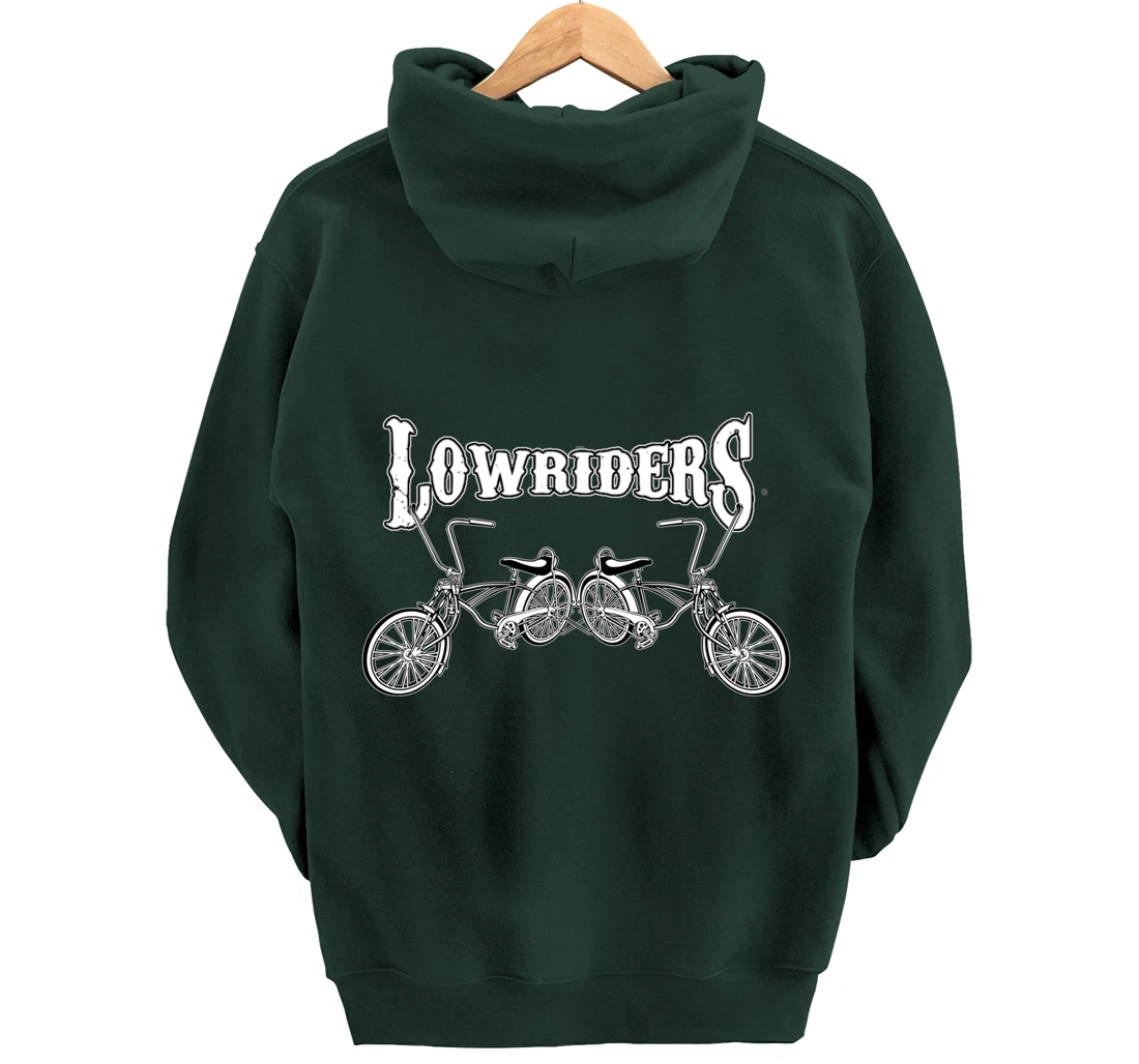 Mens Low Rider Bicycle. Chicano Cholo Cruising Lowrider Bike Pullover Hoodie