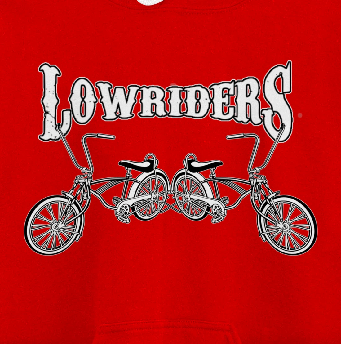 Mens Low Rider Bicycle. Chicano Cholo Cruising Lowrider Bike Pullover Hoodie