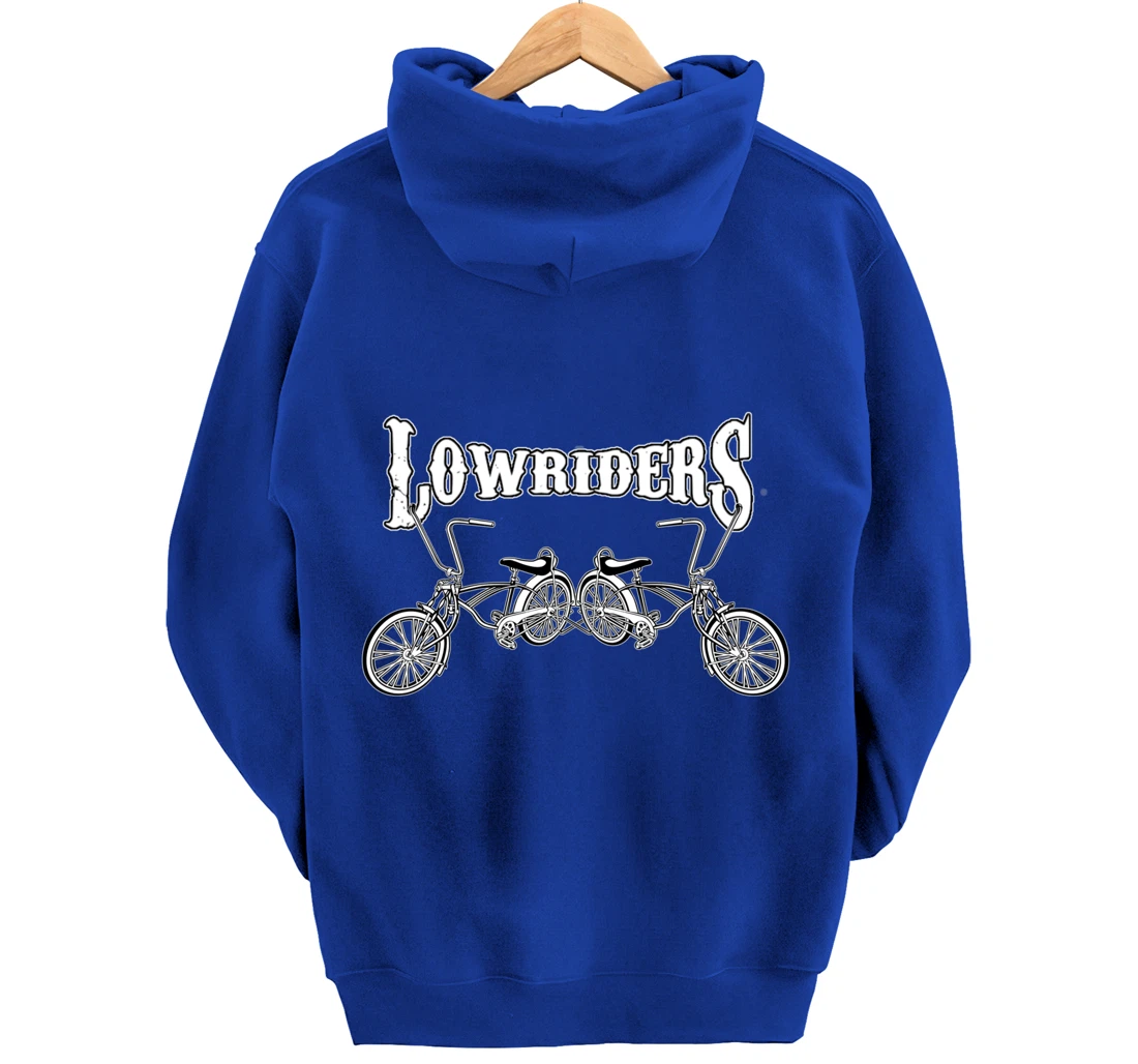 Mens Low Rider Bicycle. Chicano Cholo Cruising Lowrider Bike Pullover Hoodie