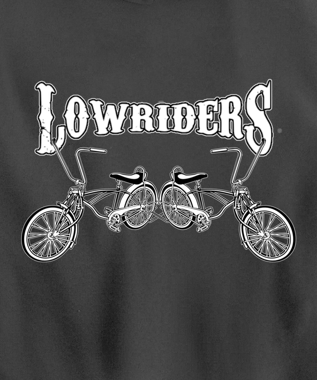 Mens Low Rider Bicycle. Chicano Cholo Cruising Lowrider Bike Pullover Hoodie