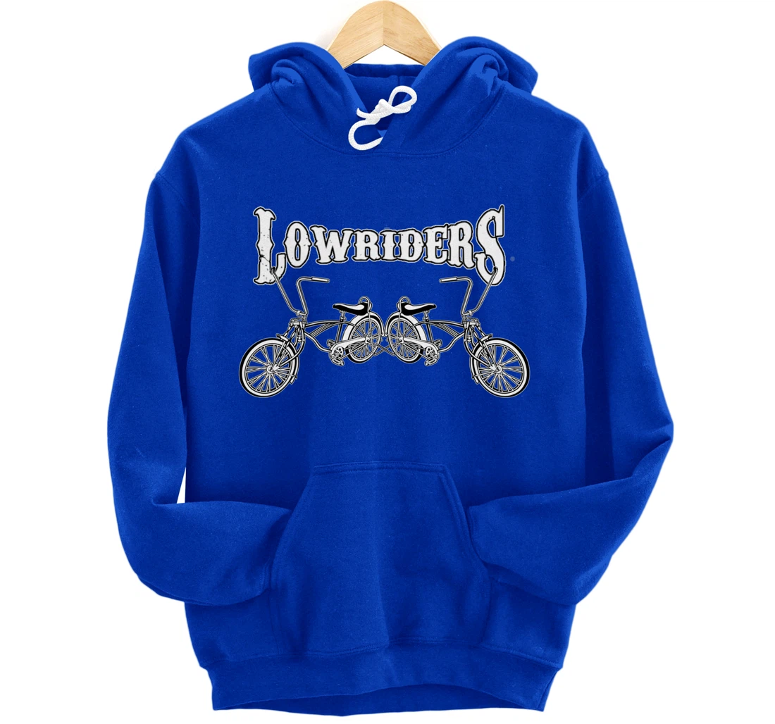 Mens Low Rider Bicycle. Chicano Cholo Cruising Lowrider Bike Pullover Hoodie