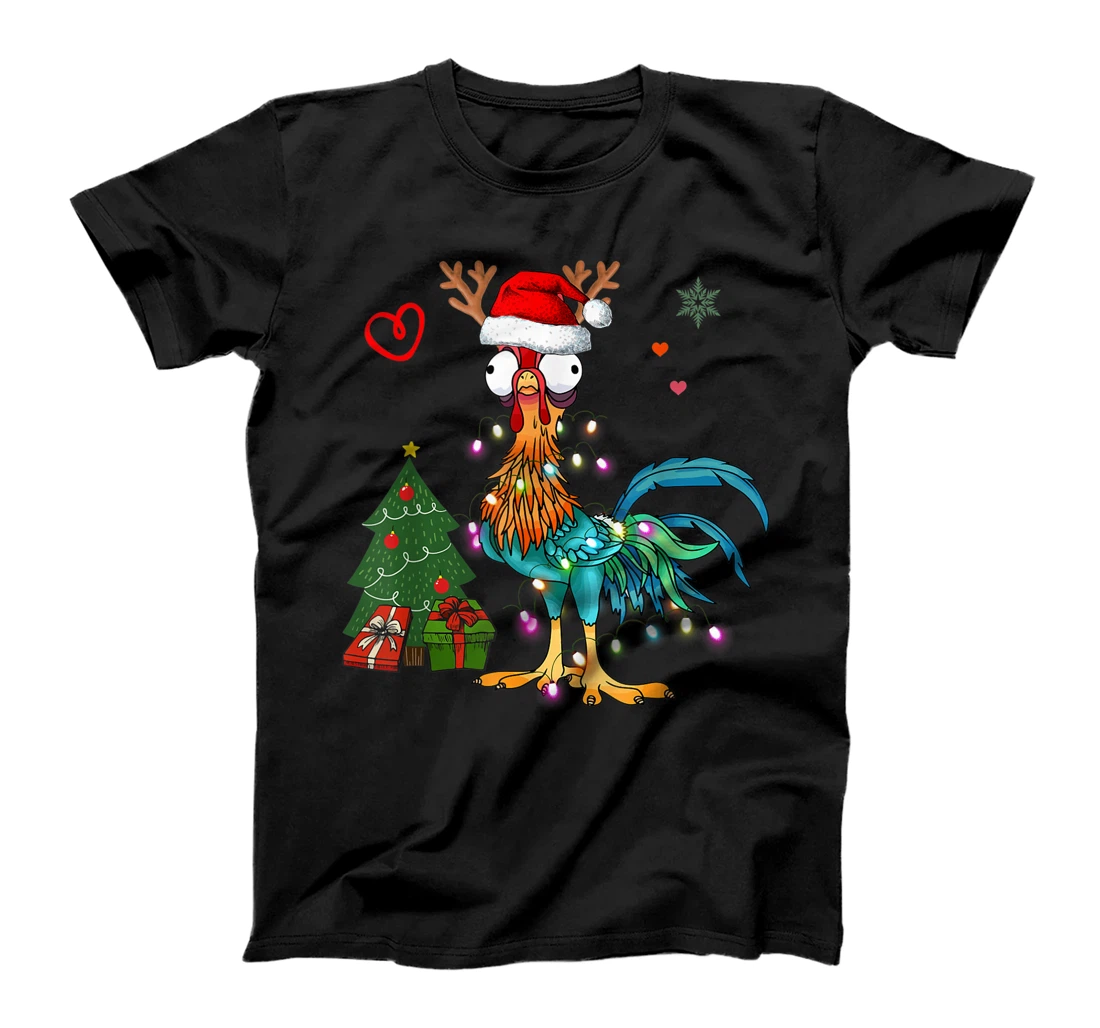 Chicken Christmas Reindeer Christmas Lights Pajama Costume T-Shirt