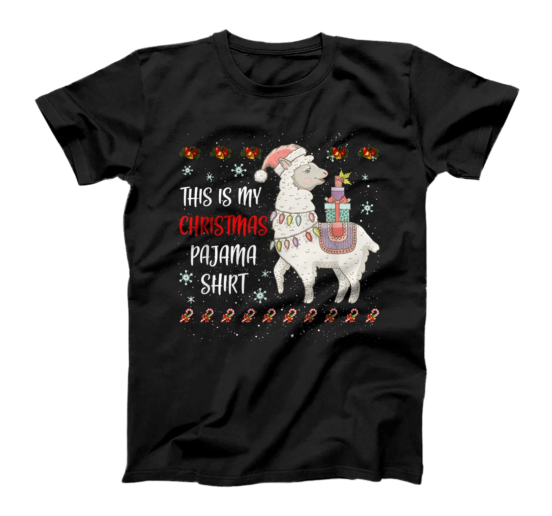 This Is My Christmas Pajama Shirt Llama Christmas T-Shirt