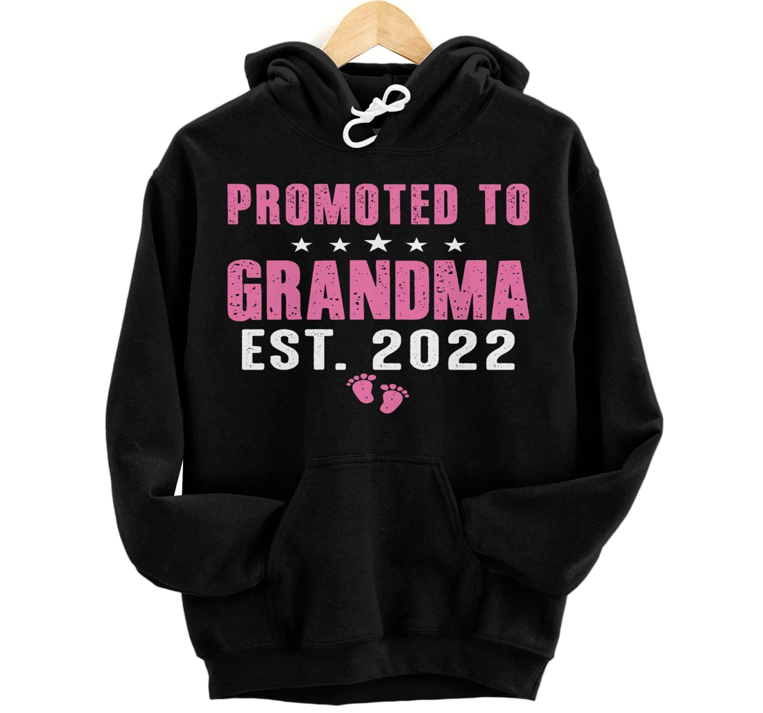 Promoted To Grandma Est 2022 Cute New Grandmother Pullover Hoodie