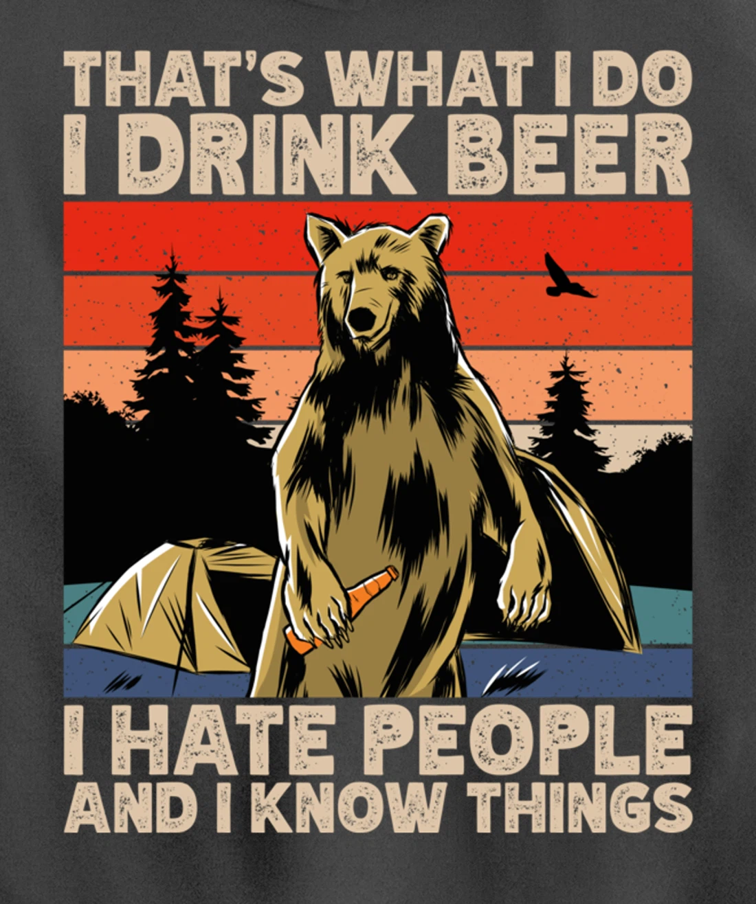 That's What I Do I Drink Beer I Hate People Camping Pullover Hoodie