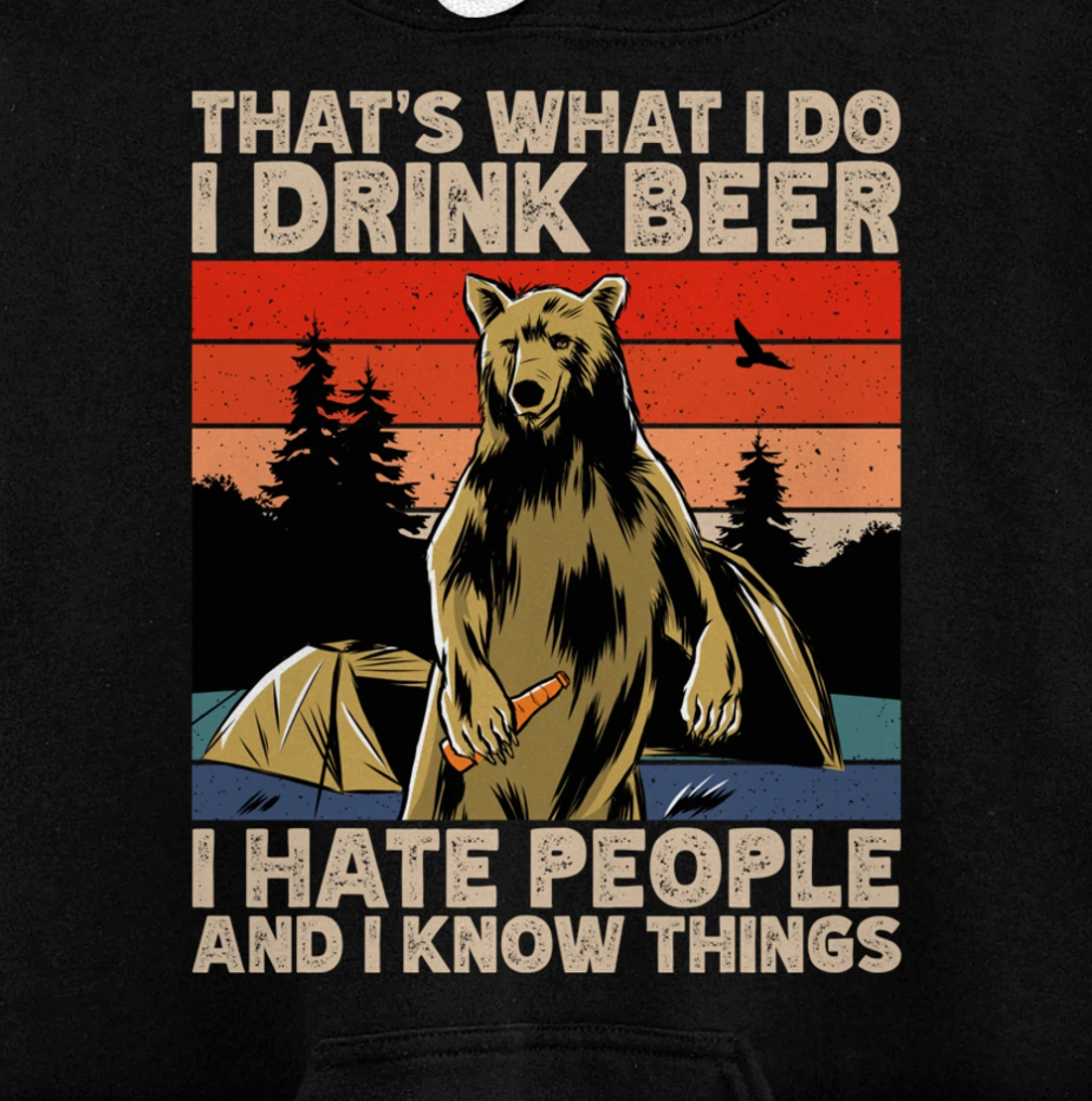 That's What I Do I Drink Beer I Hate People Camping Pullover Hoodie