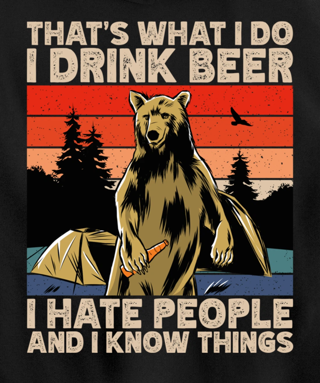 That's What I Do I Drink Beer I Hate People Camping Pullover Hoodie