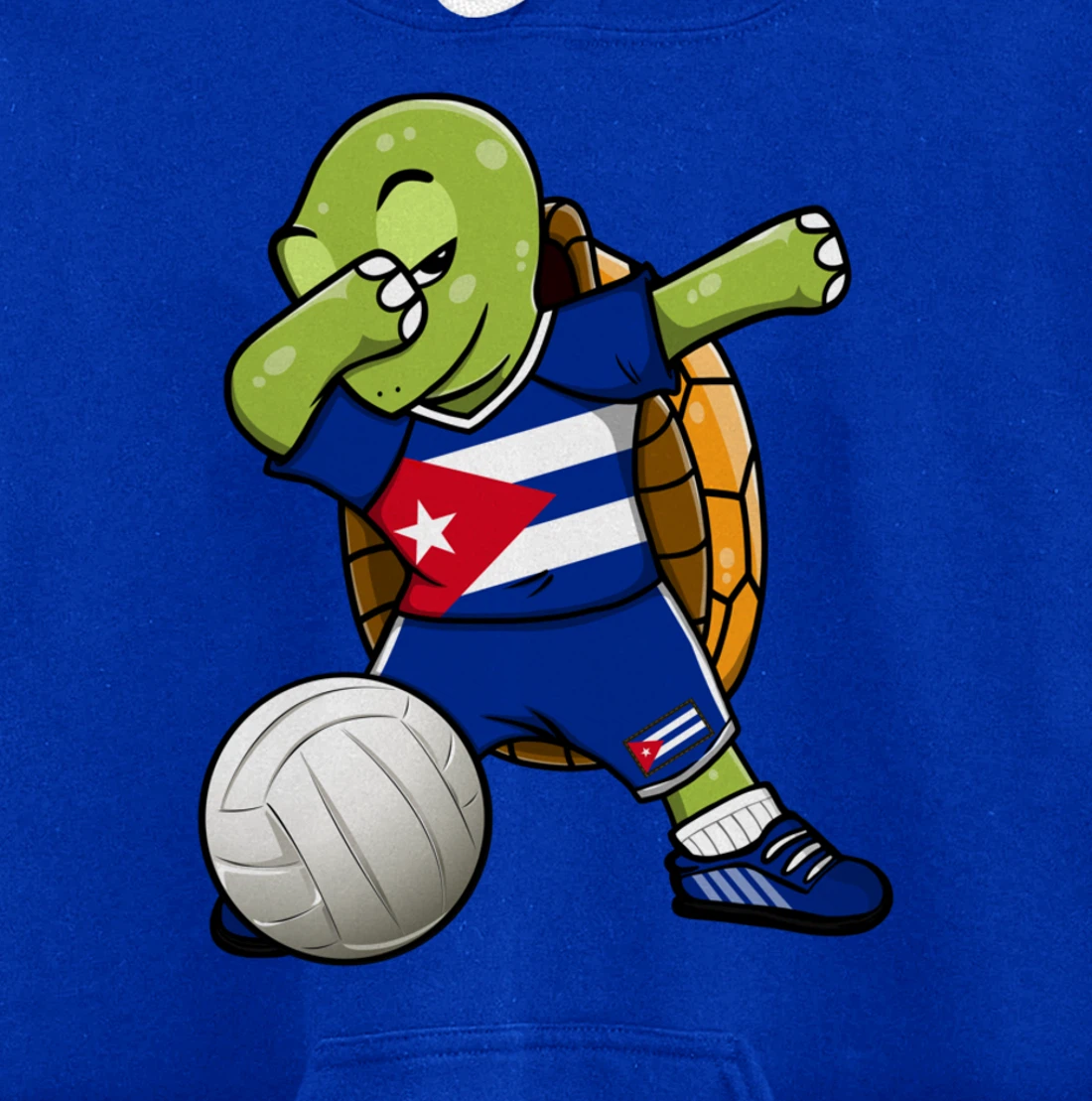 Dabbing Turtle Cuba Volleyball Fans Jersey Cuban Flag Pullover Hoodie