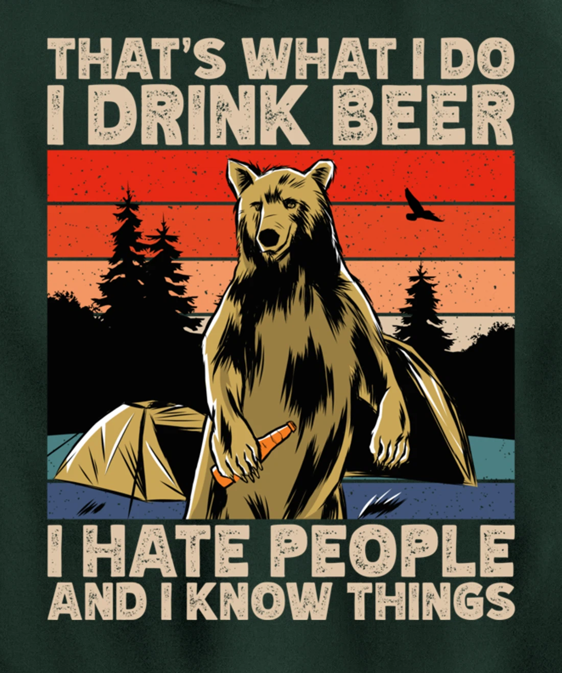 That's What I Do I Drink Beer I Hate People Camping Pullover Hoodie