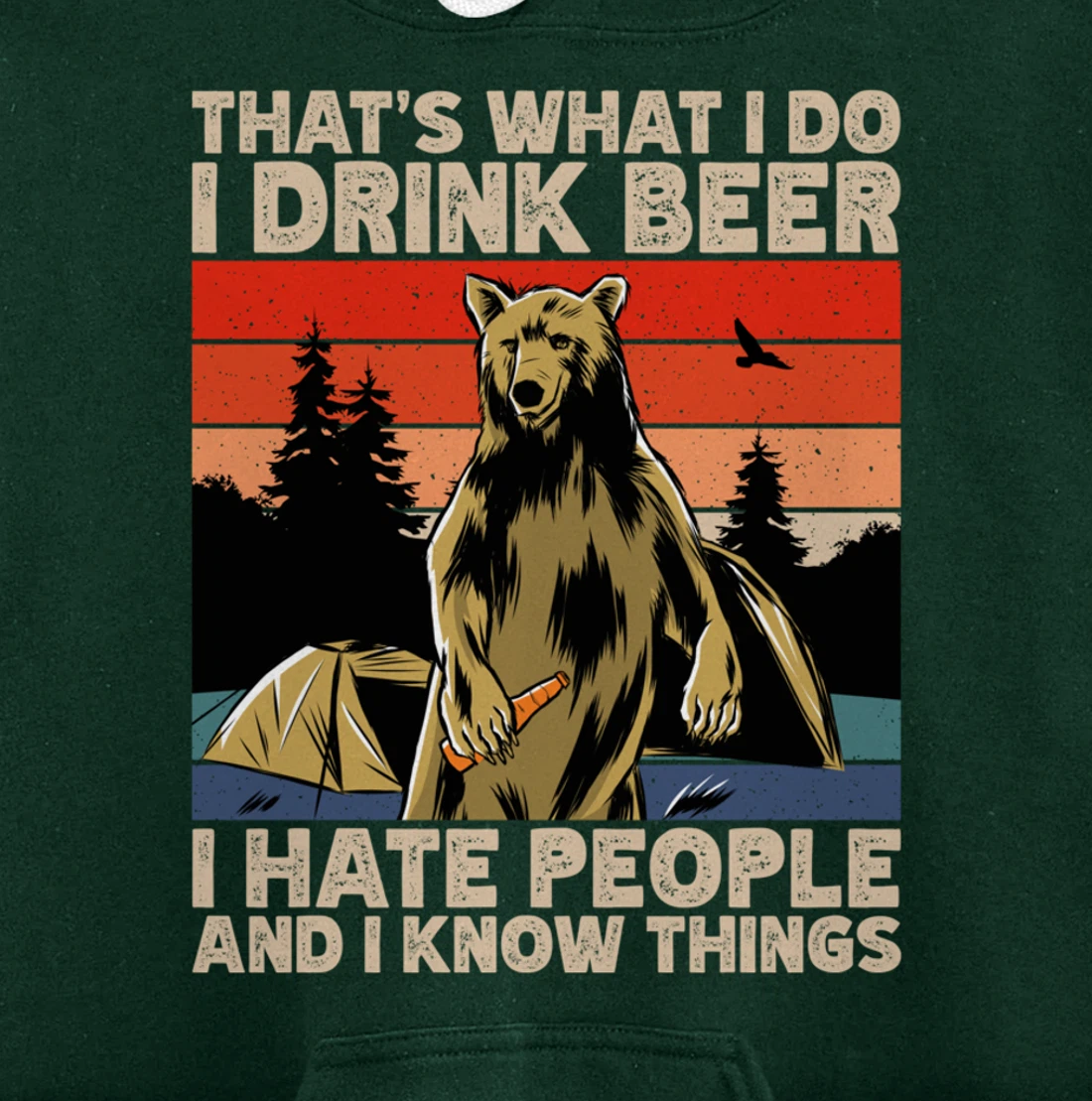 That's What I Do I Drink Beer I Hate People Camping Pullover Hoodie