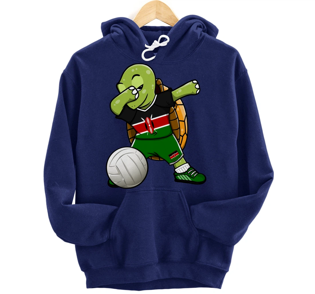Dabbing Turtle Kenya Volleyball Fans Jersey Kenyan Flag Pullover Hoodie