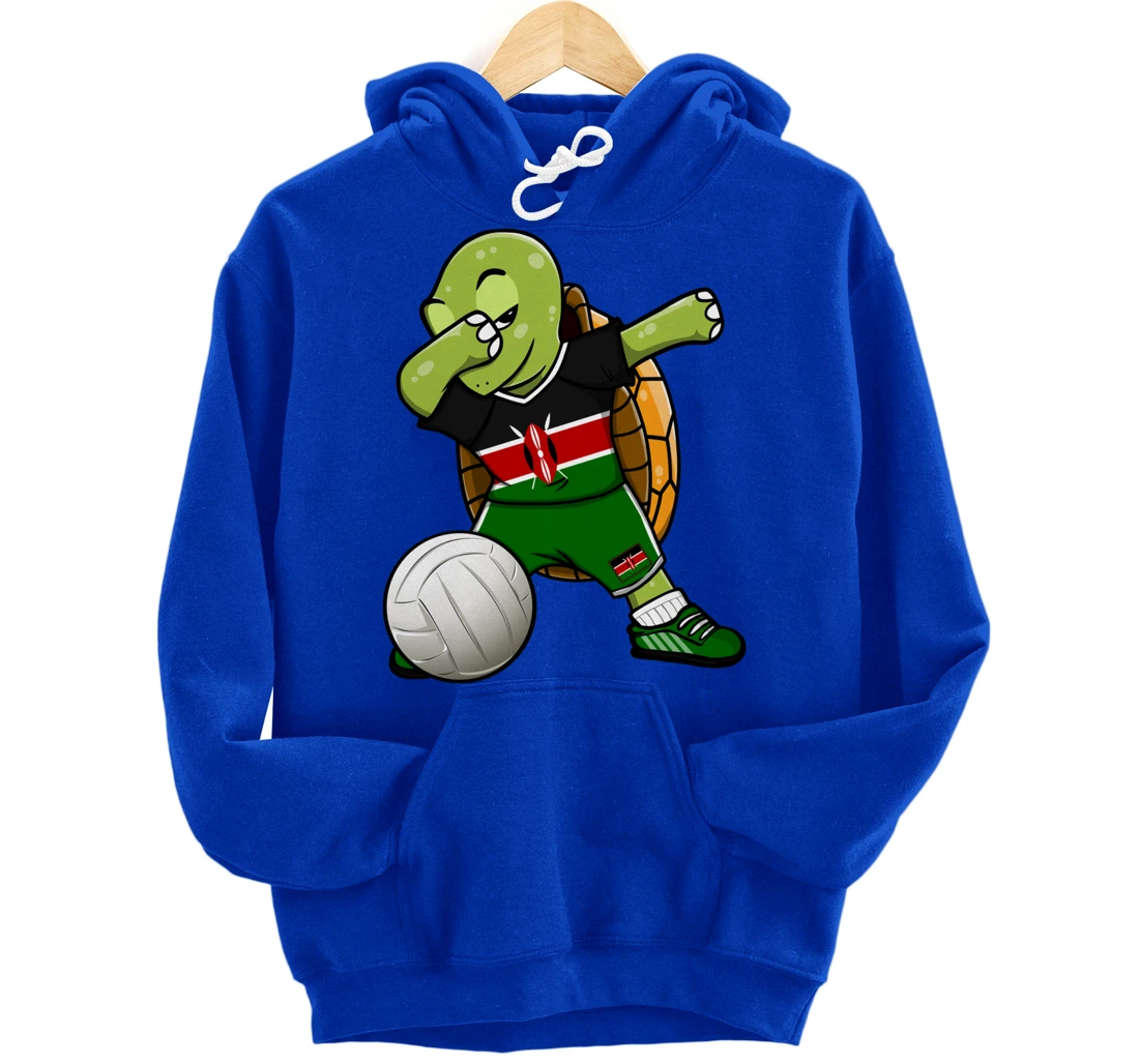 Dabbing Turtle Kenya Volleyball Fans Jersey Kenyan Flag Pullover Hoodie