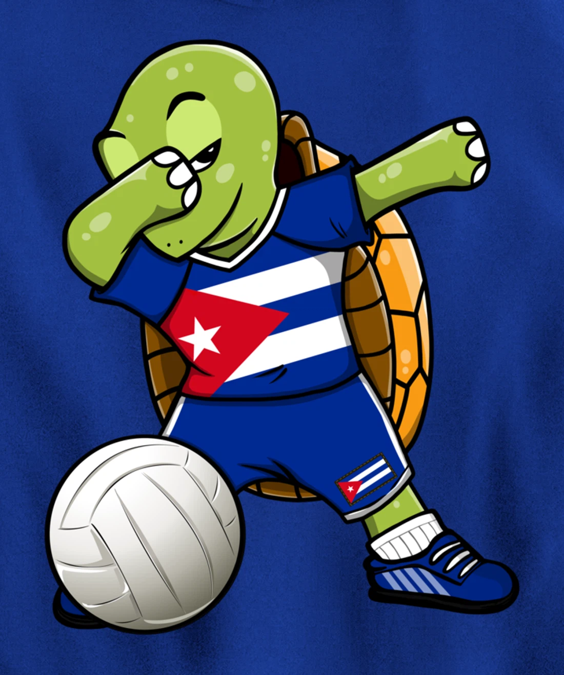 Dabbing Turtle Cuba Volleyball Fans Jersey Cuban Flag Pullover Hoodie