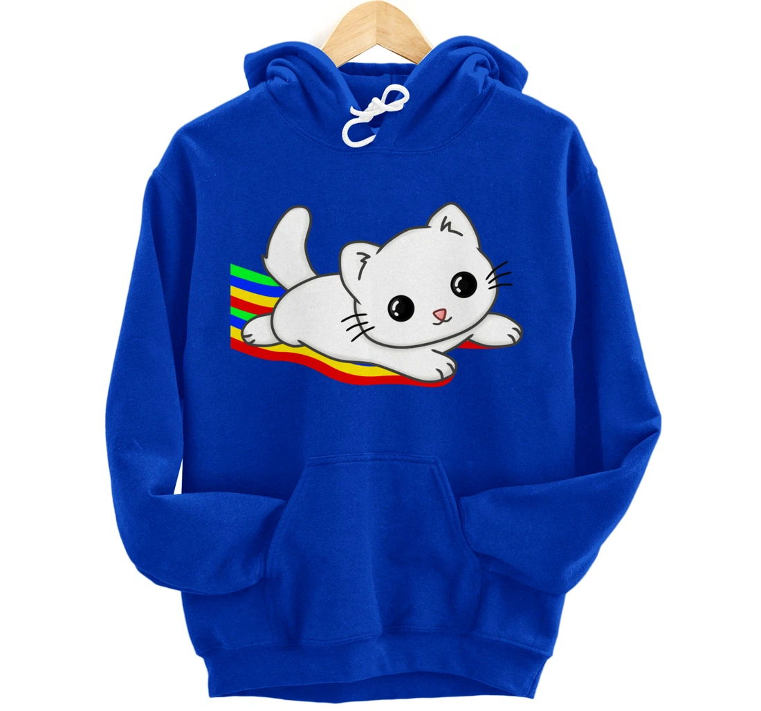 Sliding on a rainbow Cat Tee | Cat Lovers Pullover Hoodie