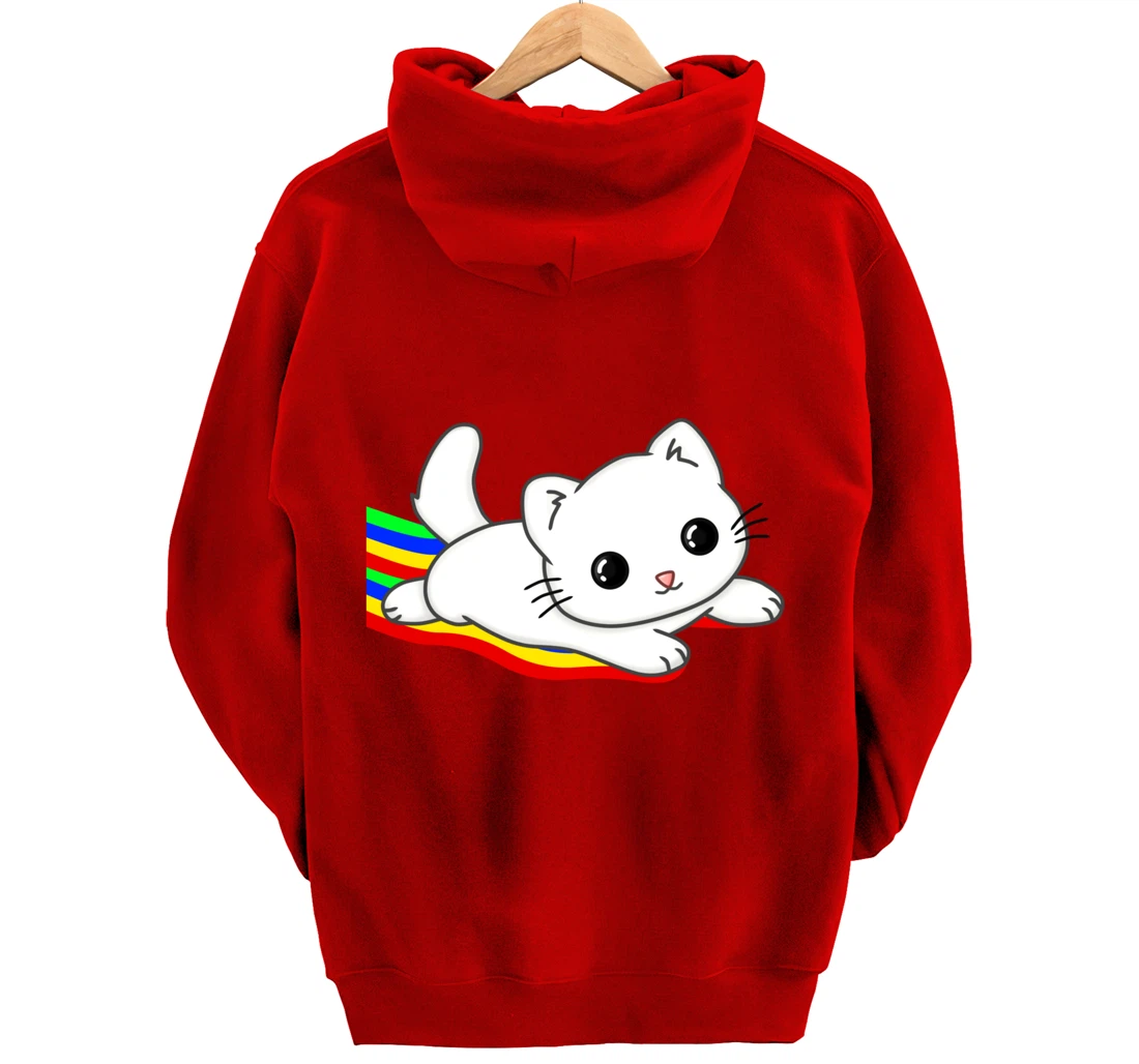 Sliding on a rainbow Cat Tee | Cat Lovers Pullover Hoodie