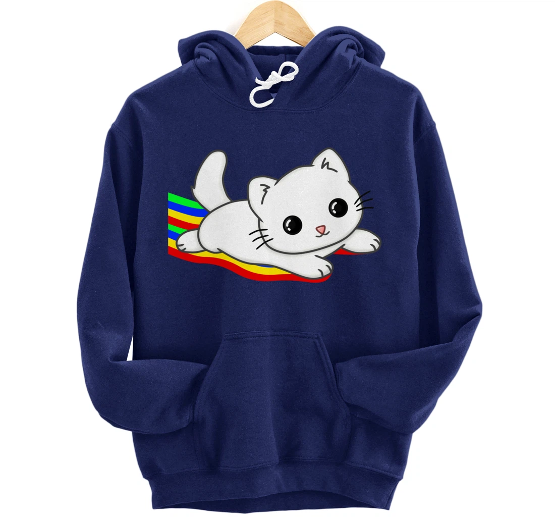 Sliding on a rainbow Cat Tee | Cat Lovers Pullover Hoodie