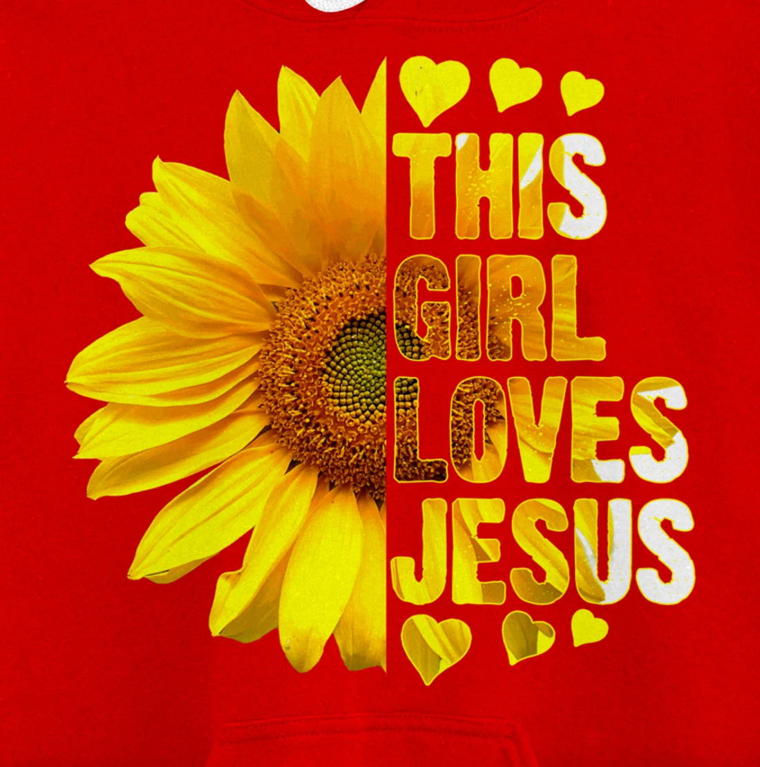Girl Loves Jesus Christian Sunflower Faith Religious Women Pullover Hoodie