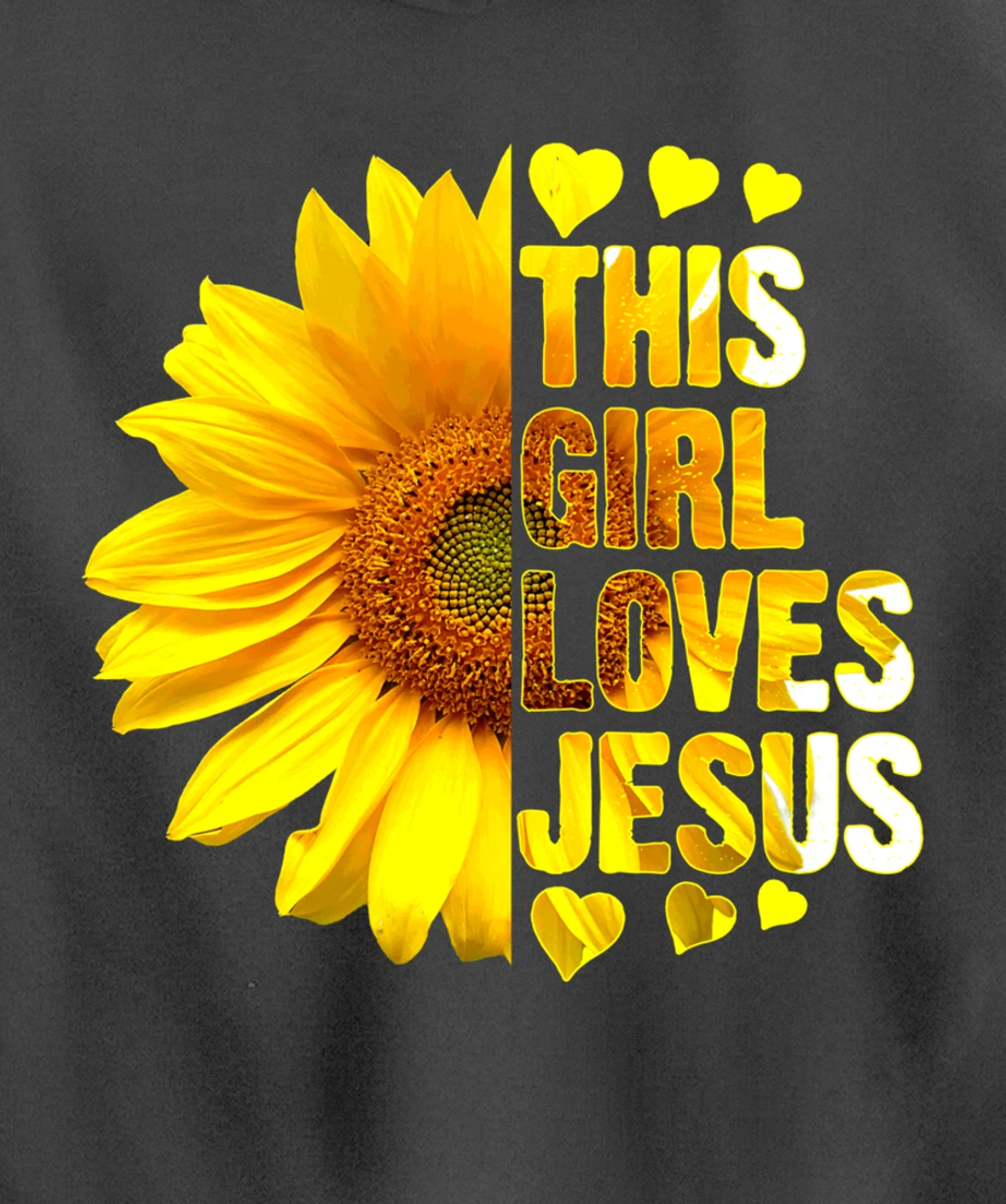 Girl Loves Jesus Christian Sunflower Faith Religious Women Pullover Hoodie