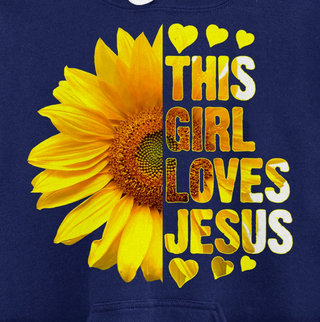 Girl Loves Jesus Christian Sunflower Faith Religious Women Pullover Hoodie