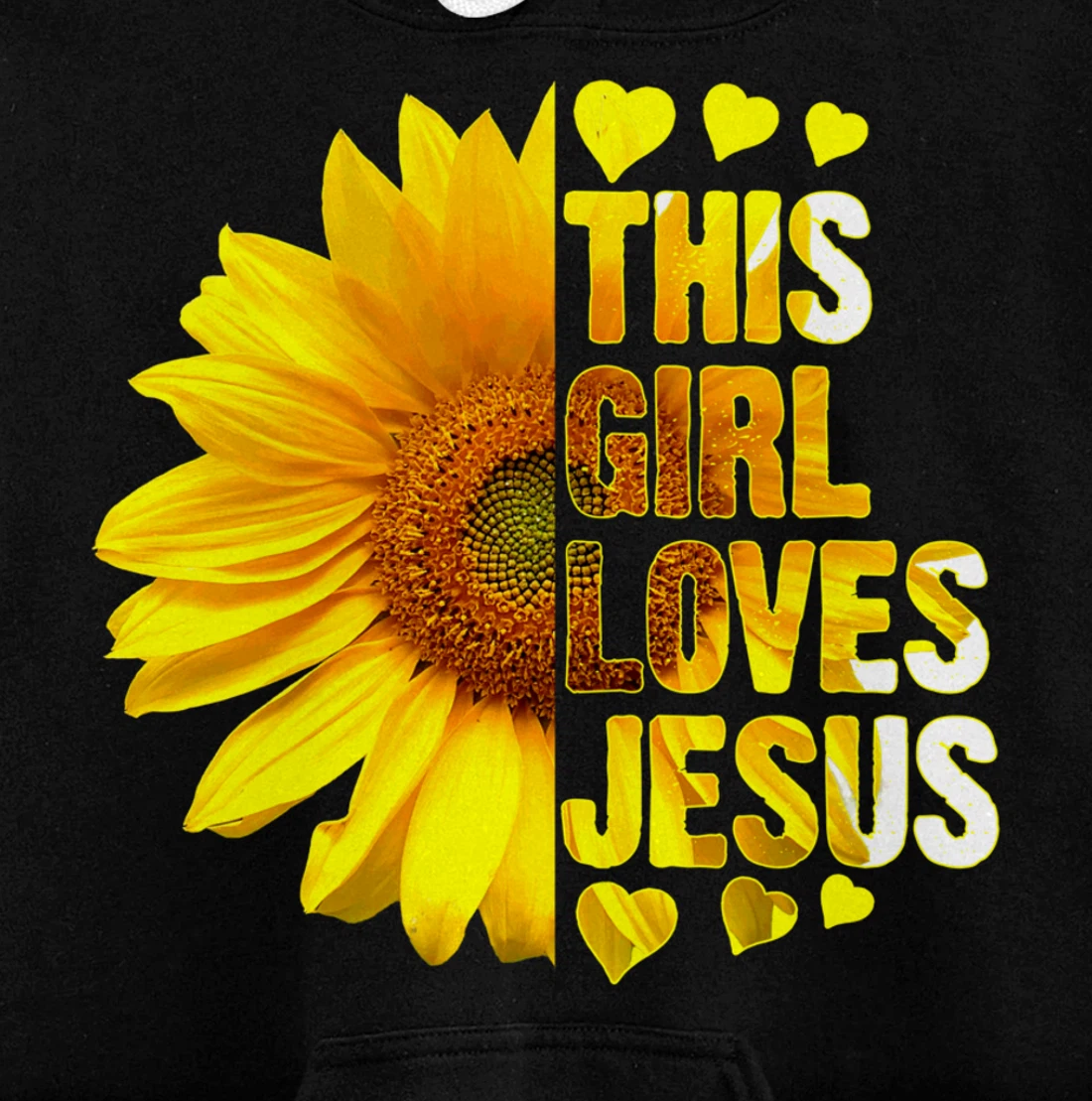 Girl Loves Jesus Christian Sunflower Faith Religious Women Pullover Hoodie