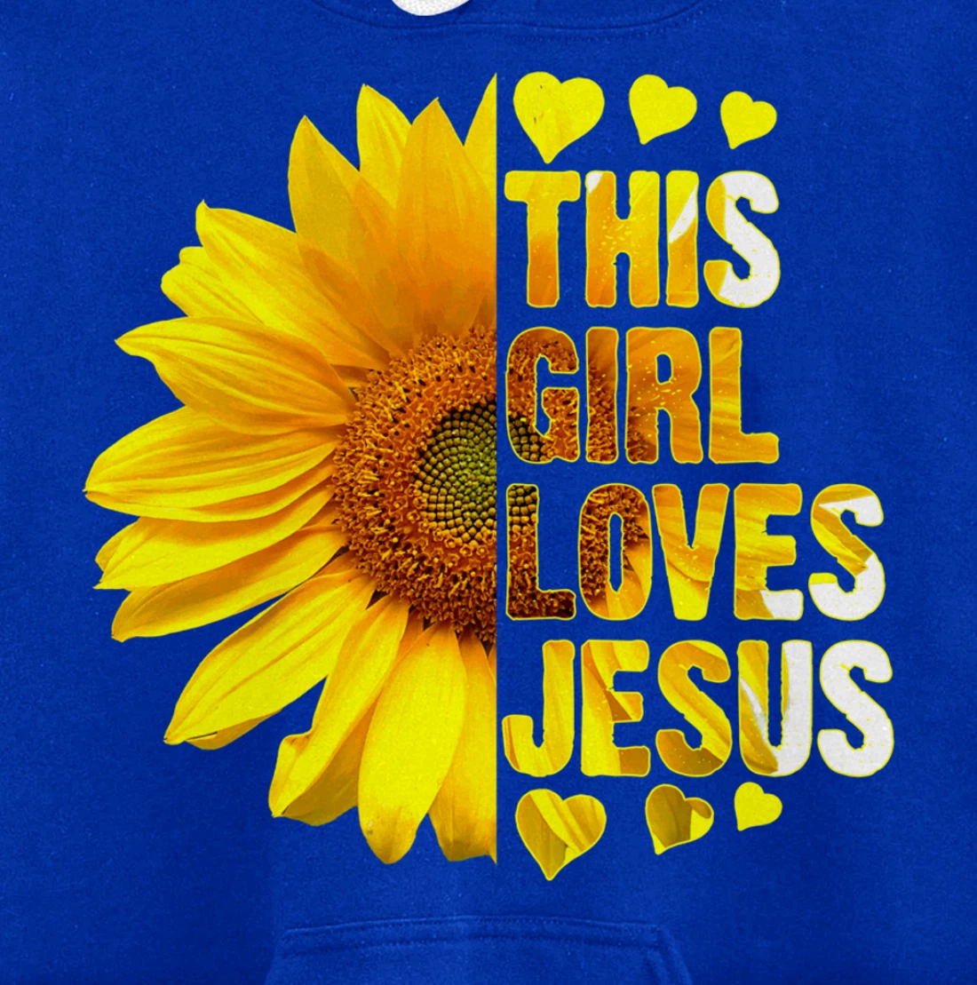 Girl Loves Jesus Christian Sunflower Faith Religious Women Pullover Hoodie