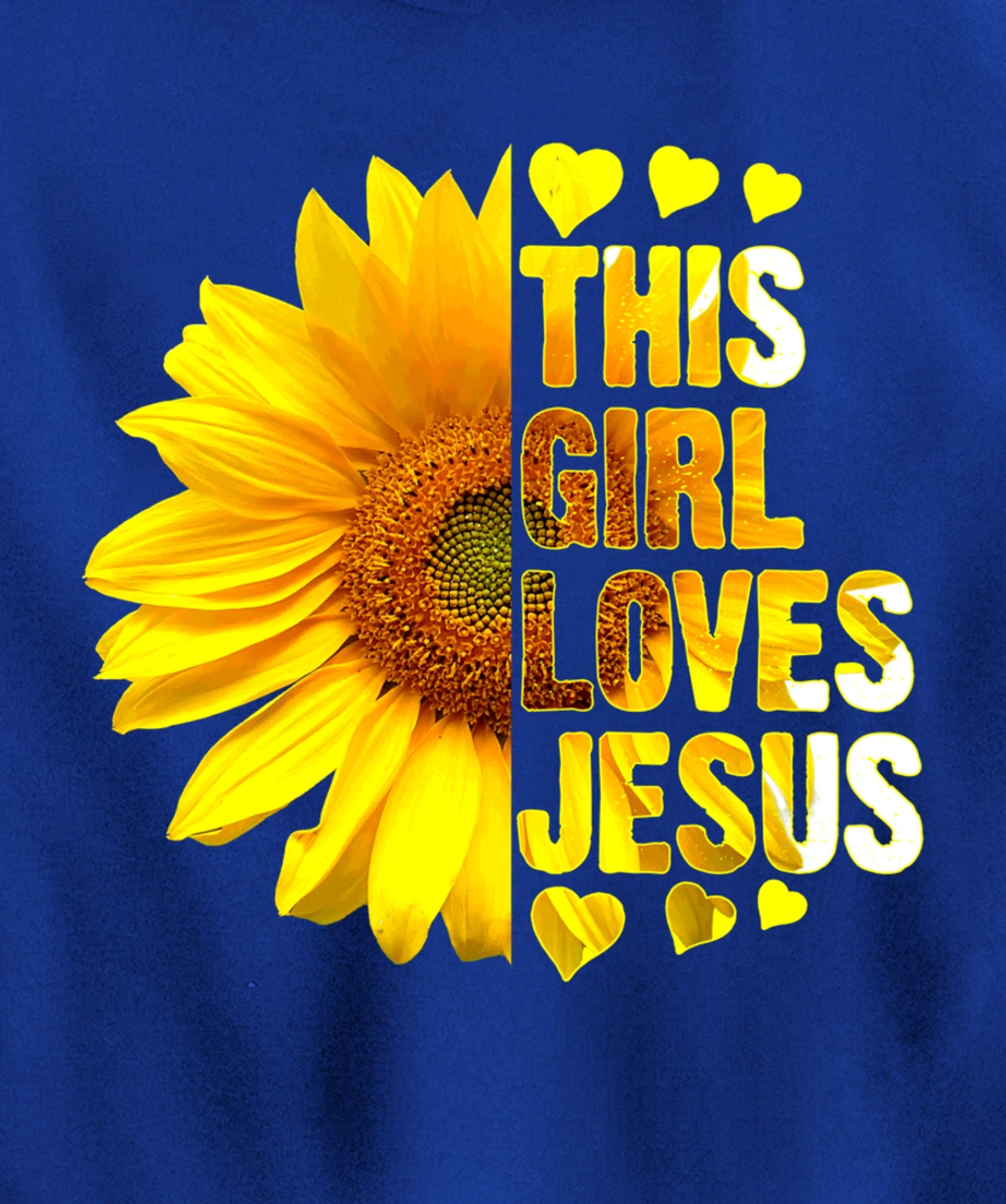Girl Loves Jesus Christian Sunflower Faith Religious Women Pullover Hoodie