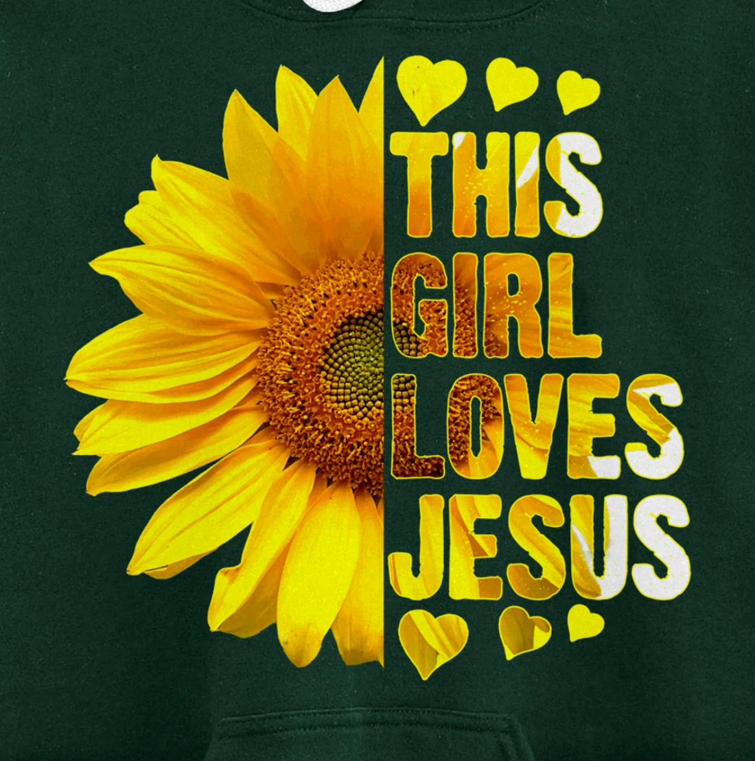 Girl Loves Jesus Christian Sunflower Faith Religious Women Pullover Hoodie