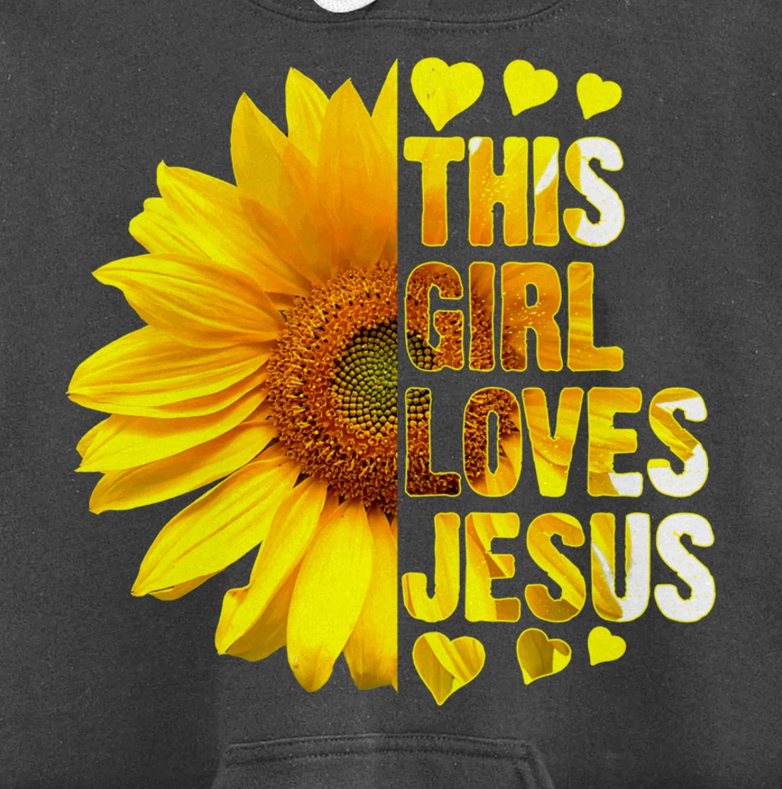 Girl Loves Jesus Christian Sunflower Faith Religious Women Pullover Hoodie